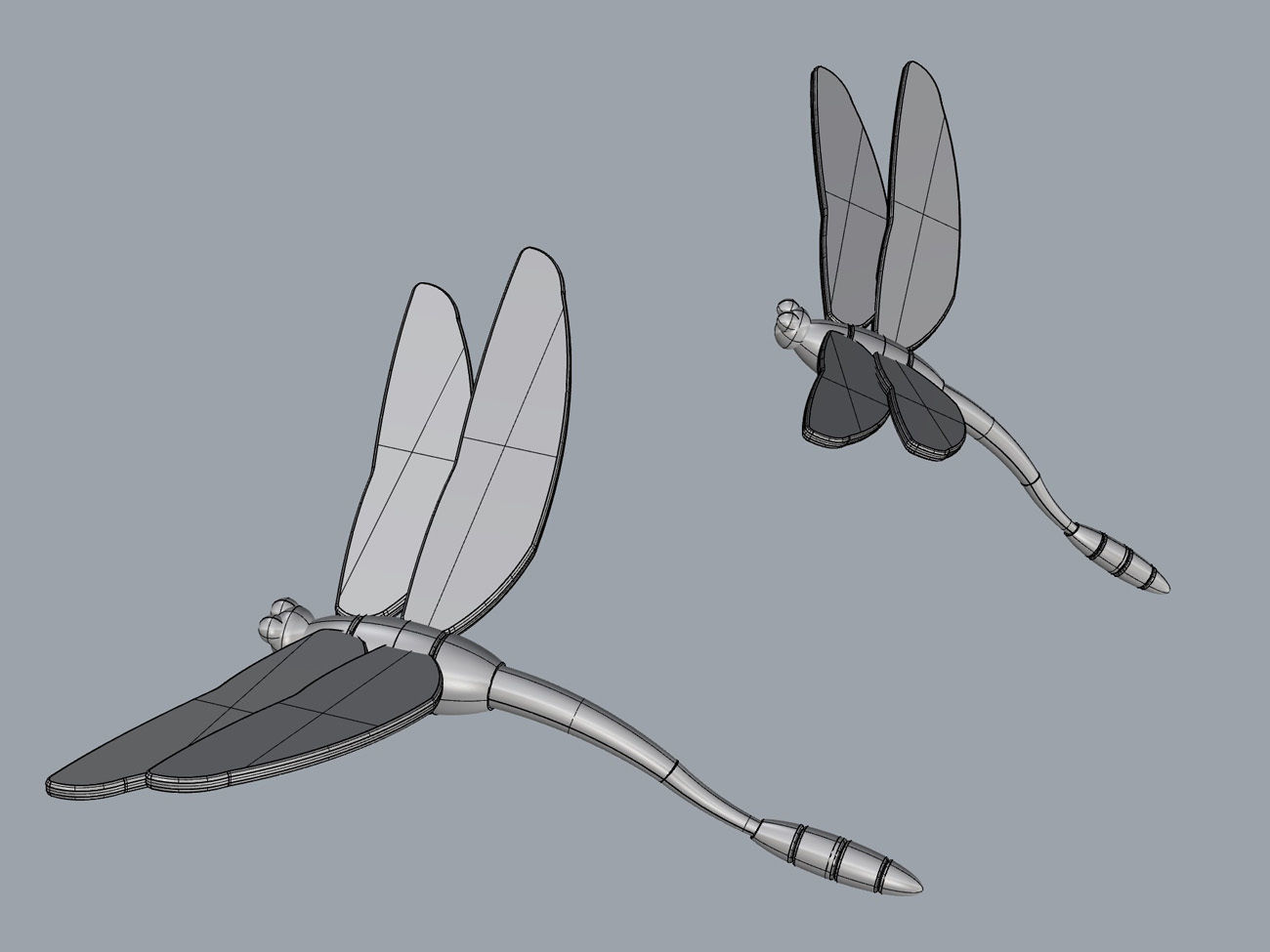  Dragonfly Character Insect 3D Modeling Source 3D model_6