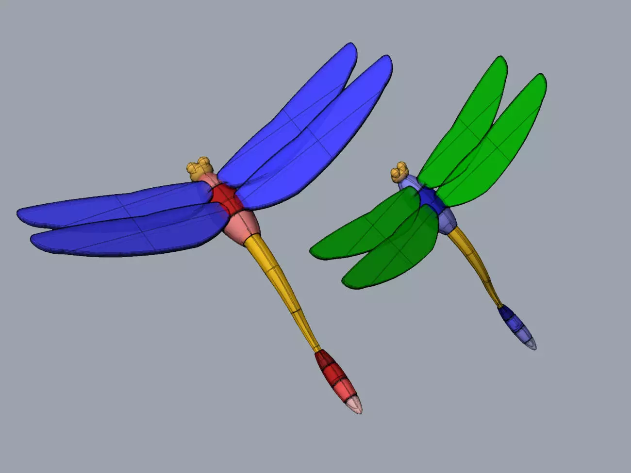  Dragonfly Character Insect 3D Modeling Source 3D model_0