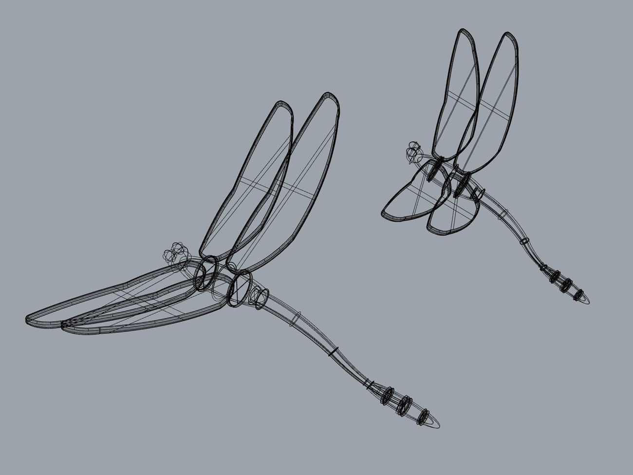  Dragonfly Character Insect 3D Modeling Source 3D model_4