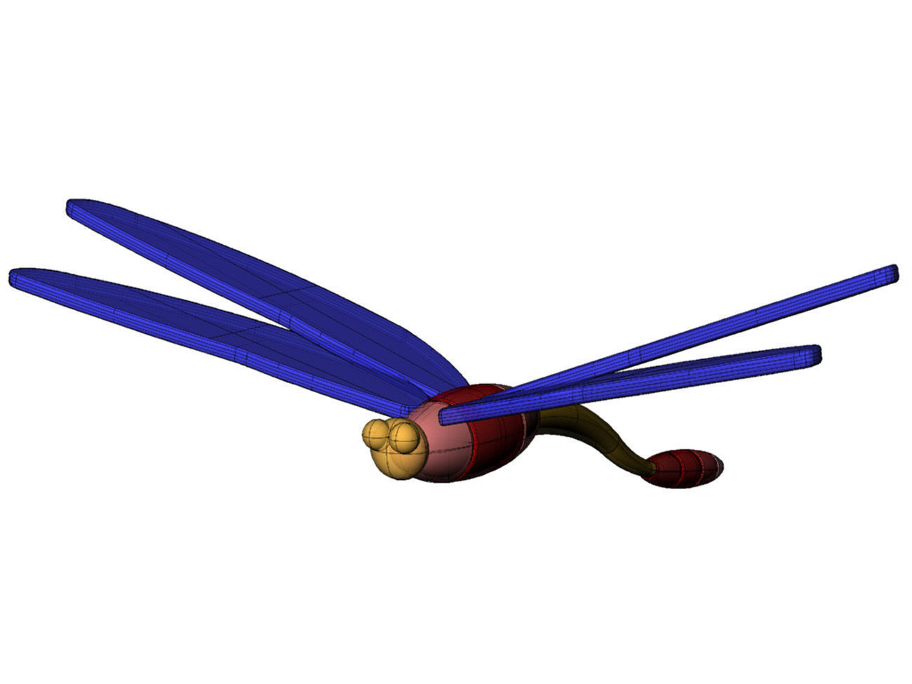  Dragonfly Character Insect 3D Modeling Source 3D model_1
