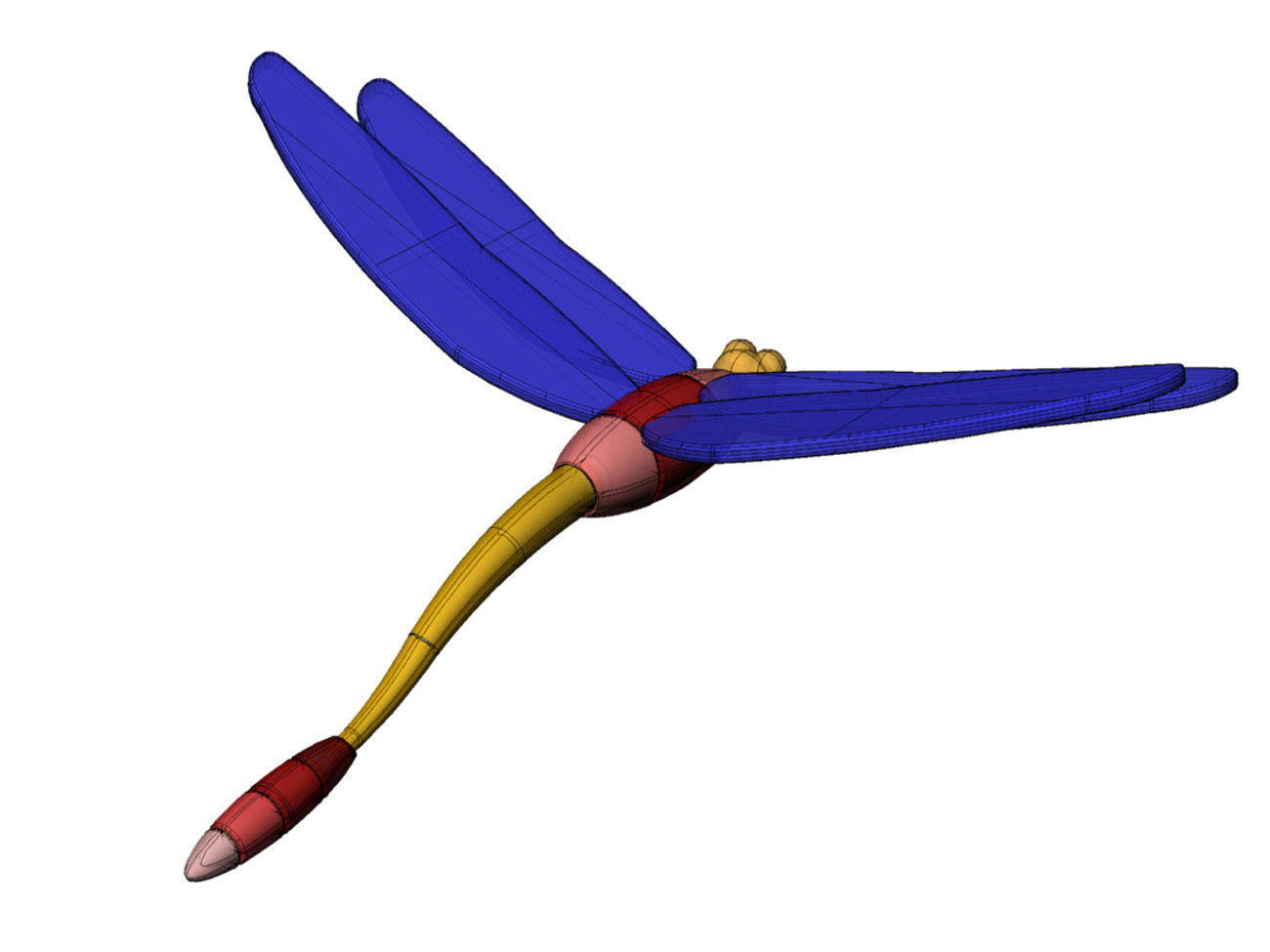  Dragonfly Character Insect 3D Modeling Source 3D model_3