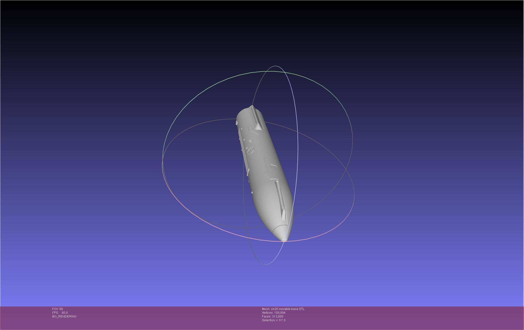 Space X Starship SN20 Basic Movable Joint Assembly 3D print model_3