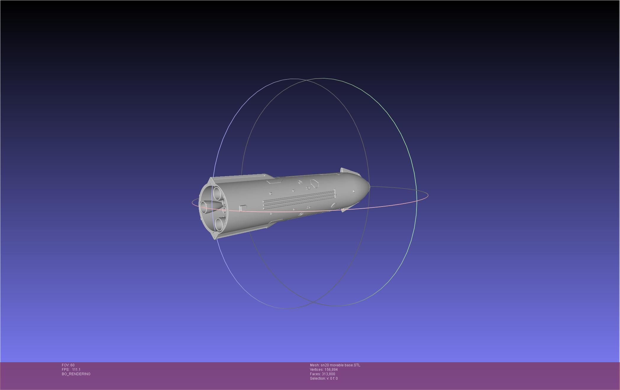 Space X Starship SN20 Basic Movable Joint Assembly 3D print model_6