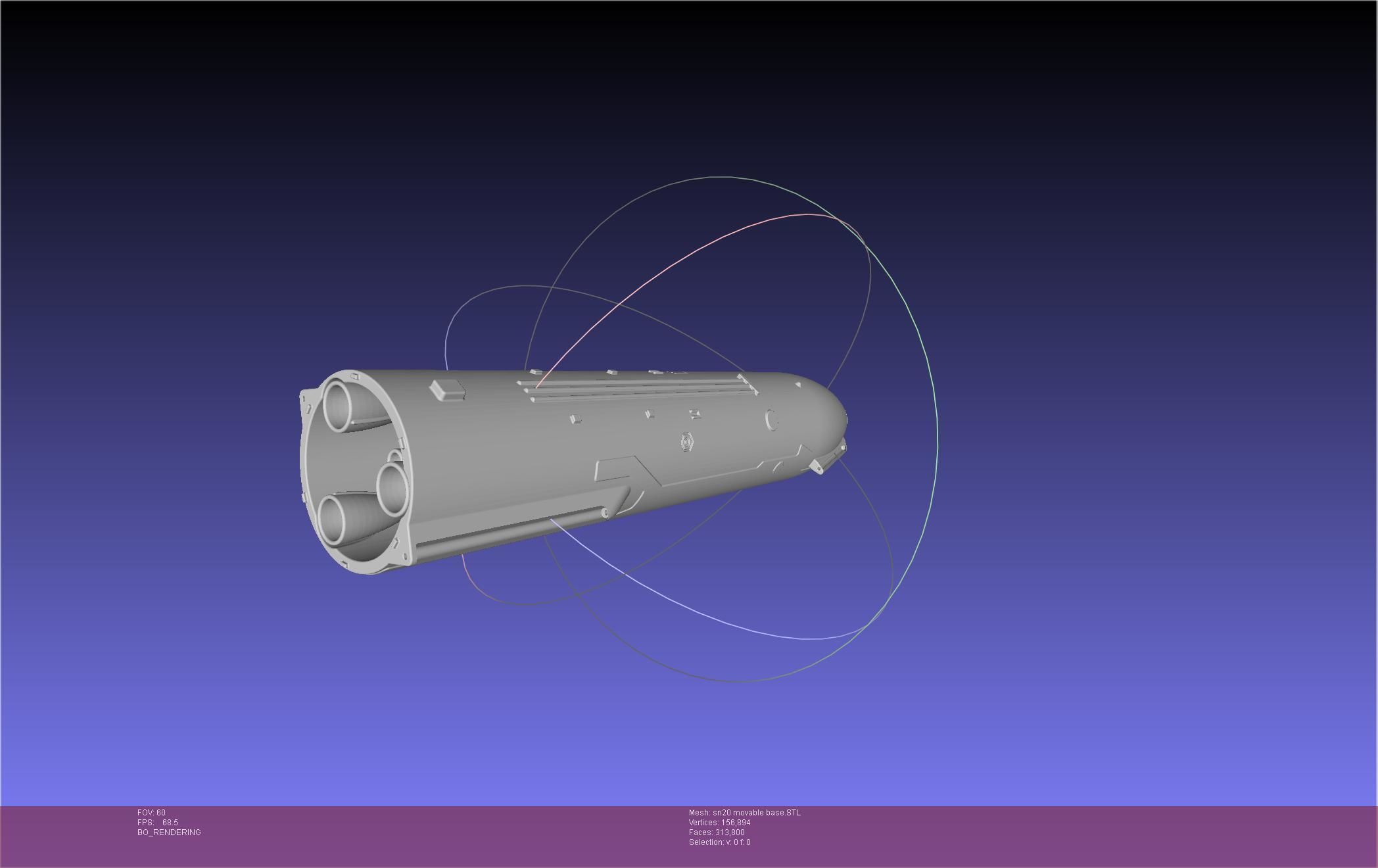 Space X Starship SN20 Basic Movable Joint Assembly 3D print model_26