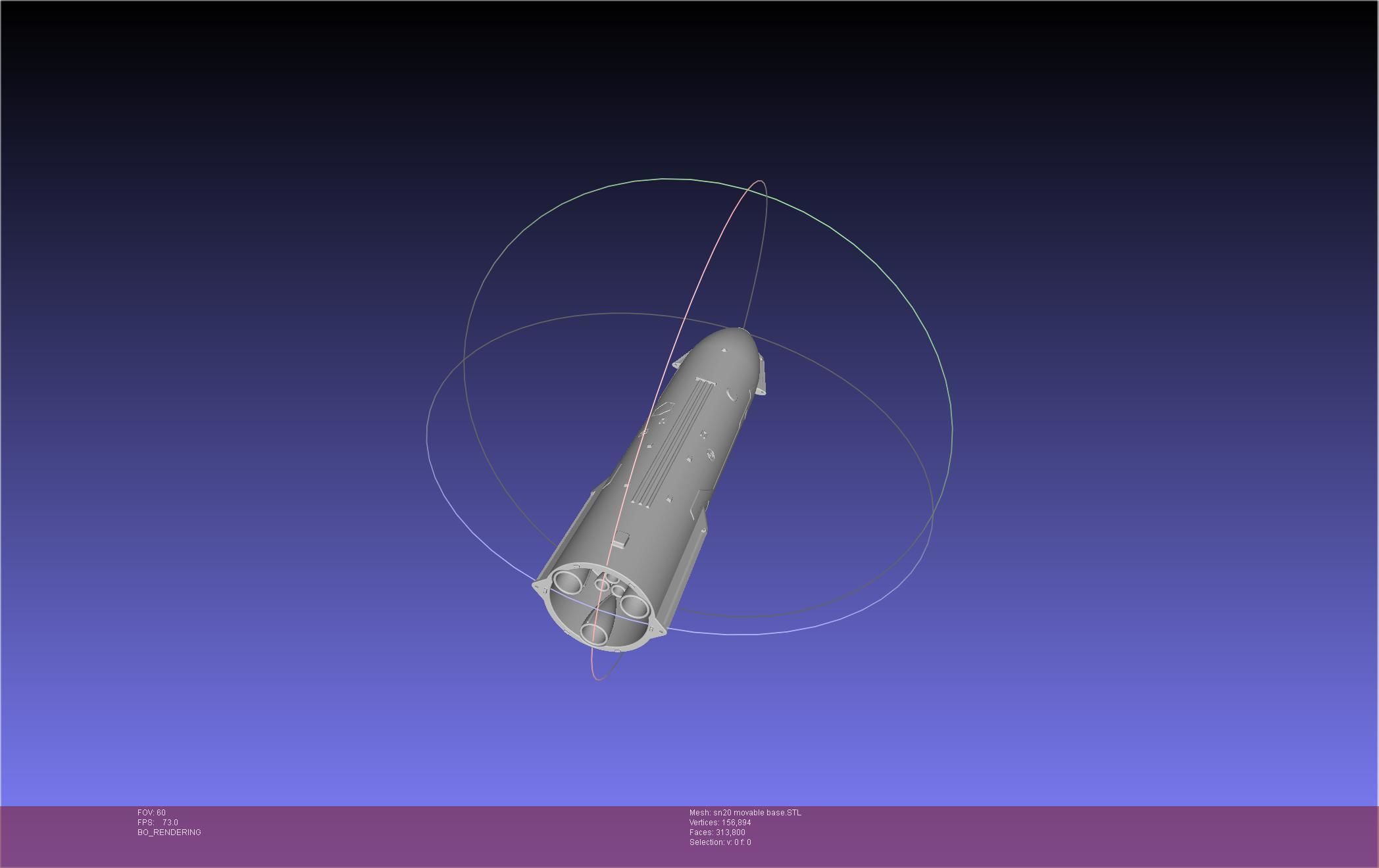 Space X Starship SN20 Basic Movable Joint Assembly 3D print model_1