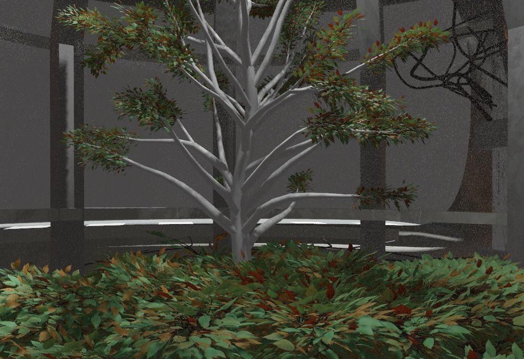 Scifi space dome with tree cyberpunk laboratory 3D model_10