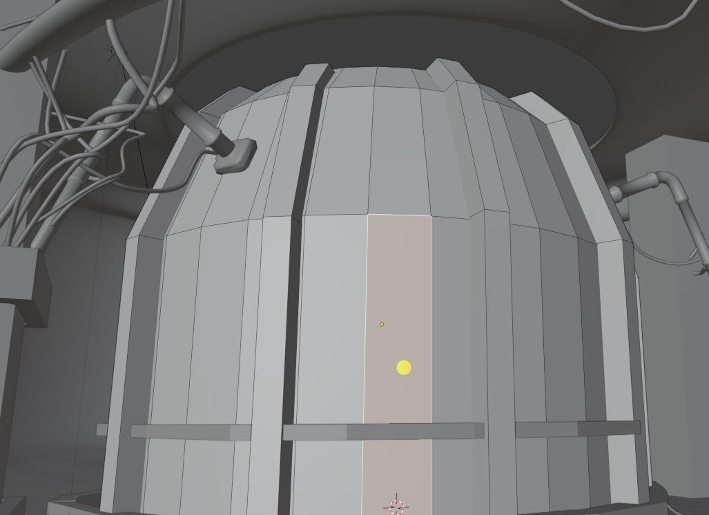 Scifi space dome with tree cyberpunk laboratory 3D model_5