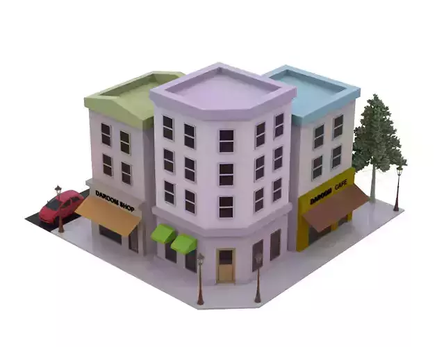 Commercial house 3D modeling source
