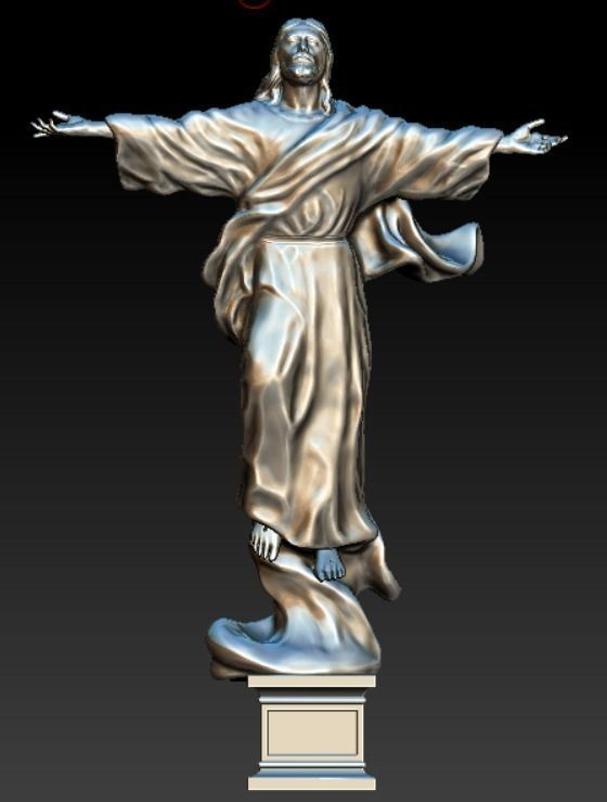 Jesus go to heaven statue 3D model_1