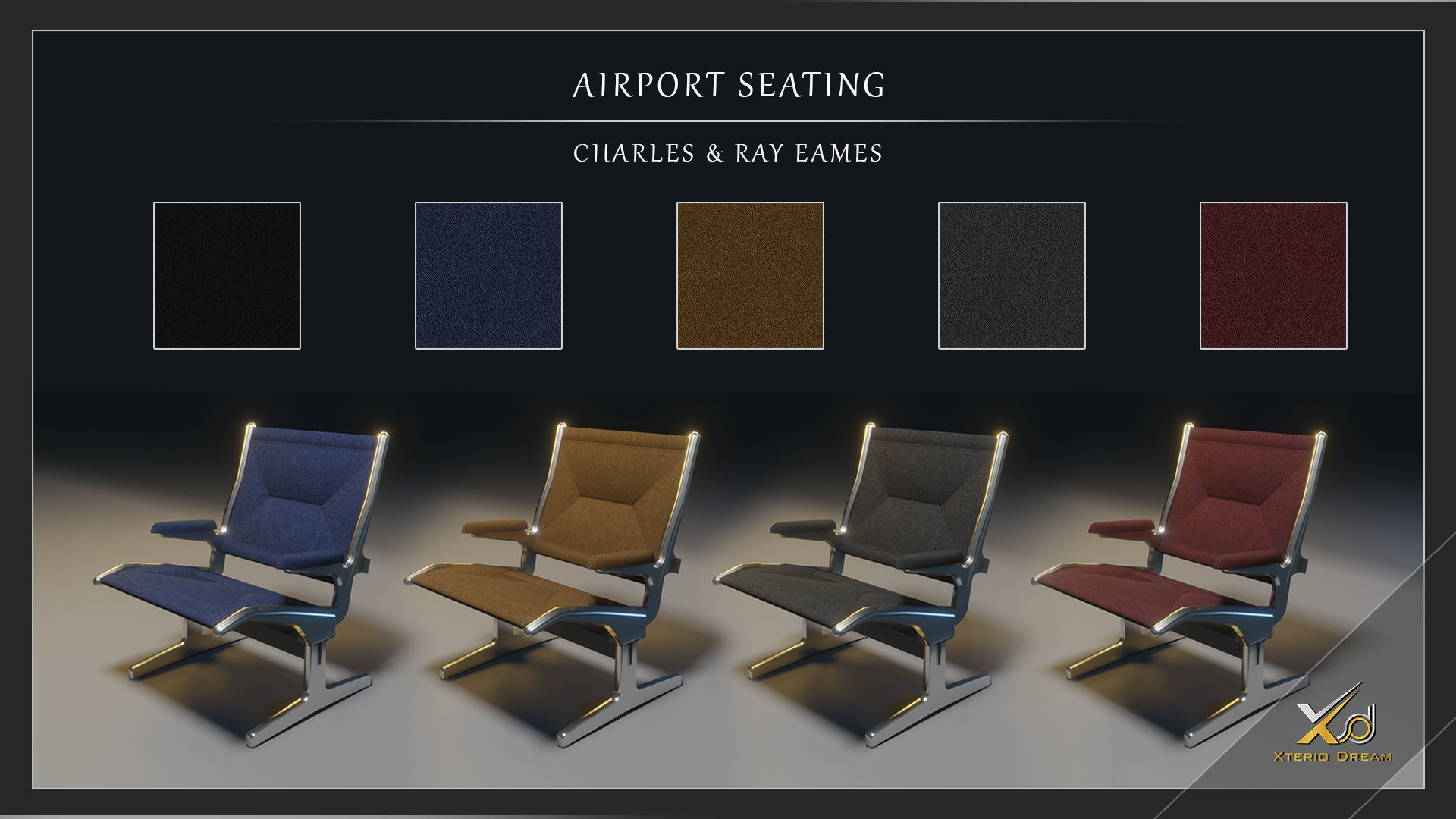 Airport Seatings Chairs - 004 3D model_10