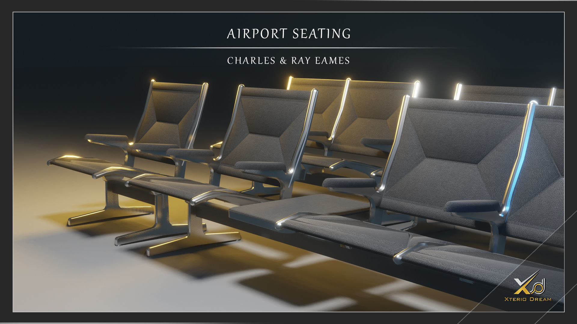 Airport Seatings Chairs - 004 3D model_9