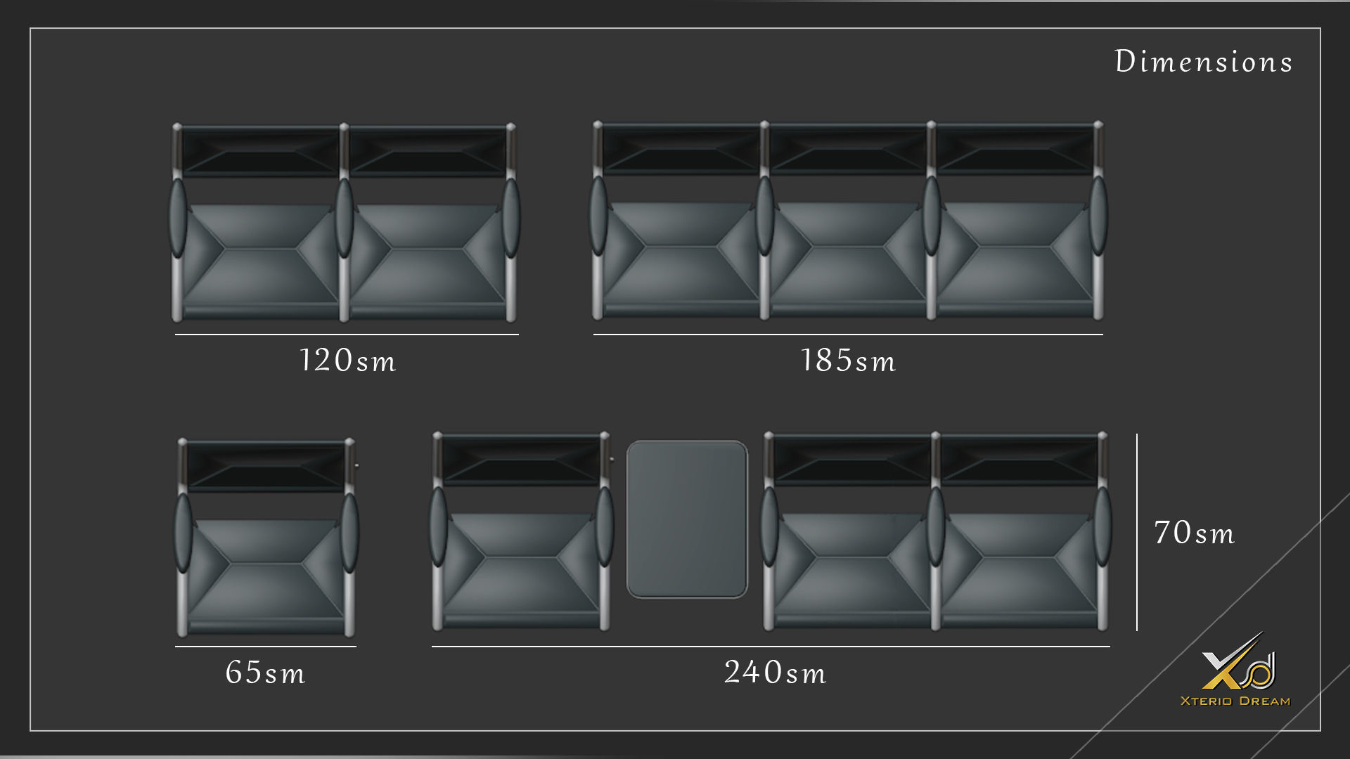 Airport Seatings Chairs - 004 3D model_6