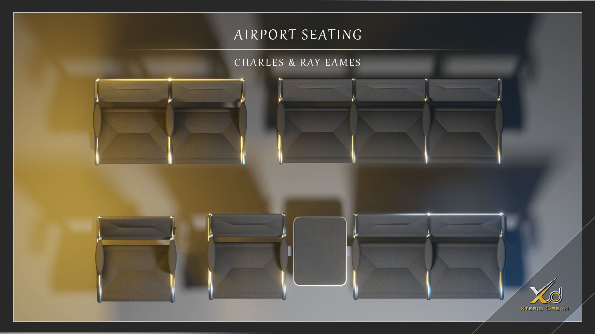 Airport Seatings Chairs - 004 3D model_3