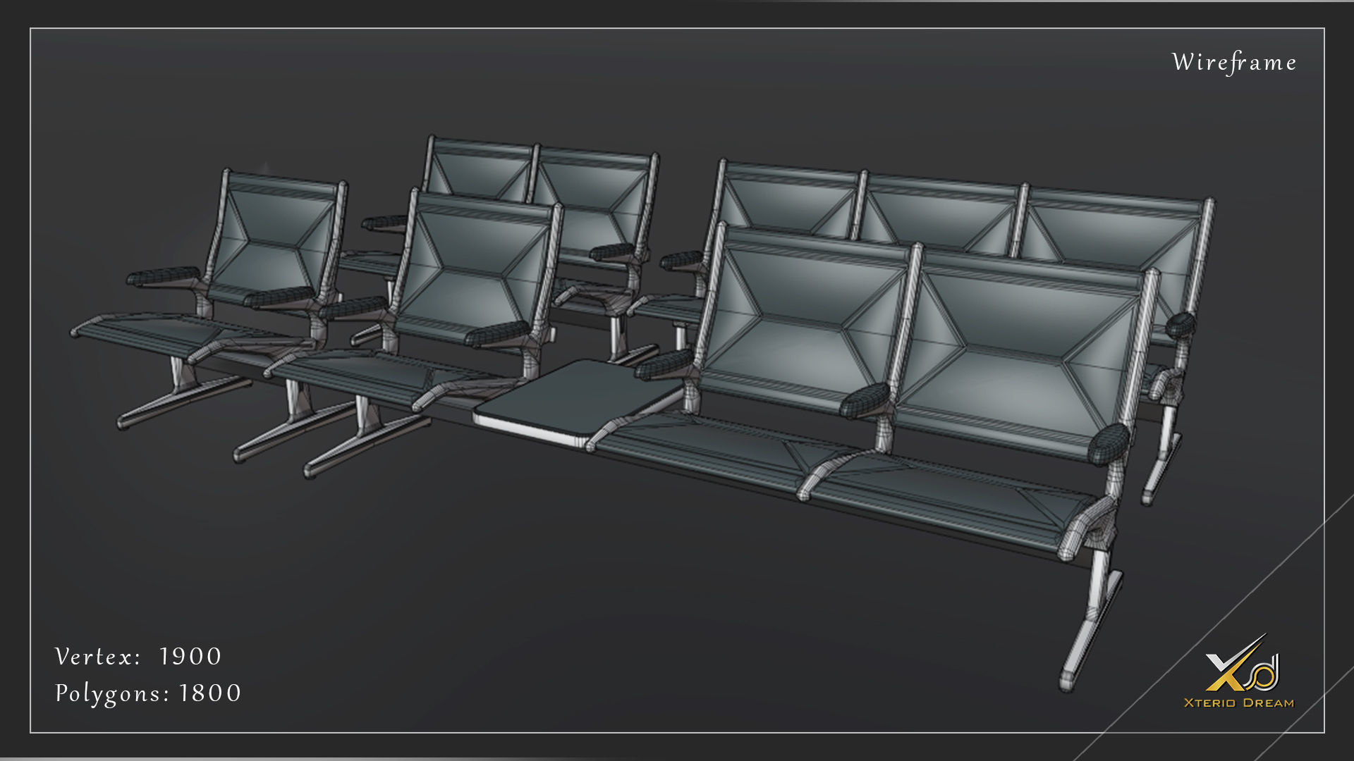 Airport Seatings Chairs - 004 3D model_5