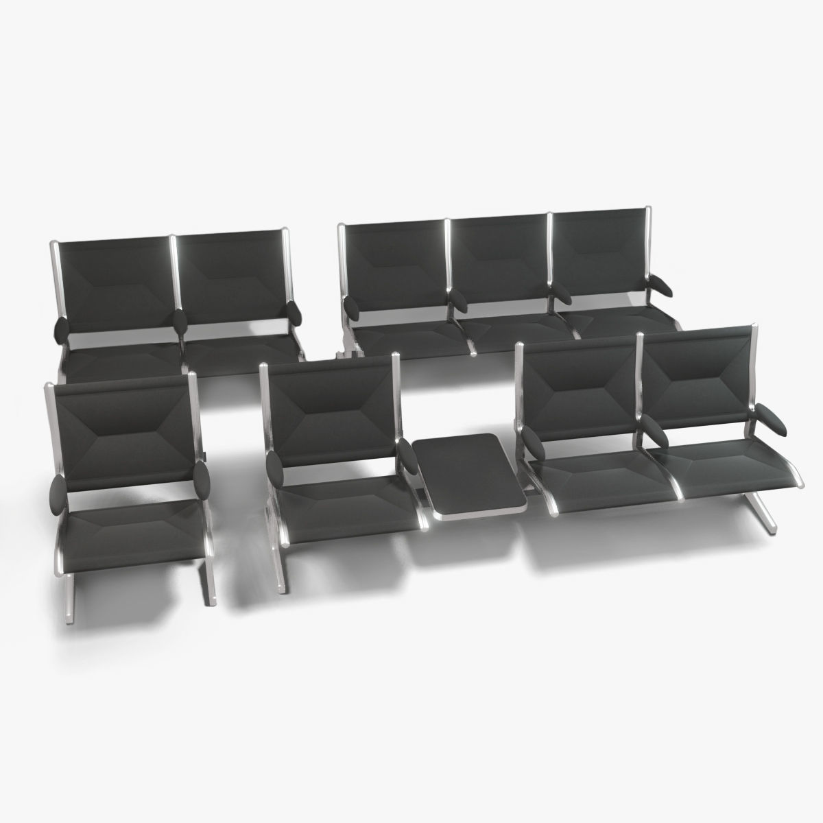 Airport Seatings Chairs - 004 3D model_7