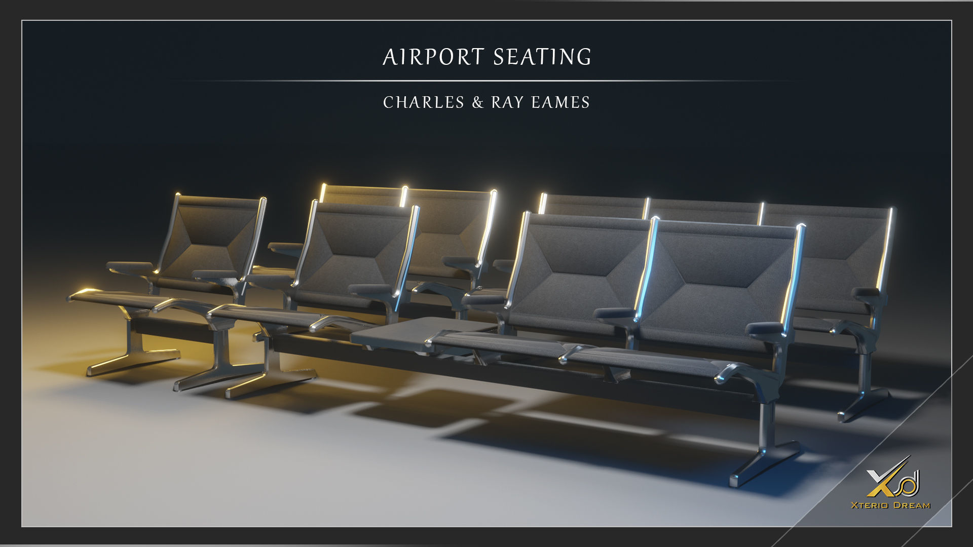 Airport Seatings Chairs - 004 3D model_1