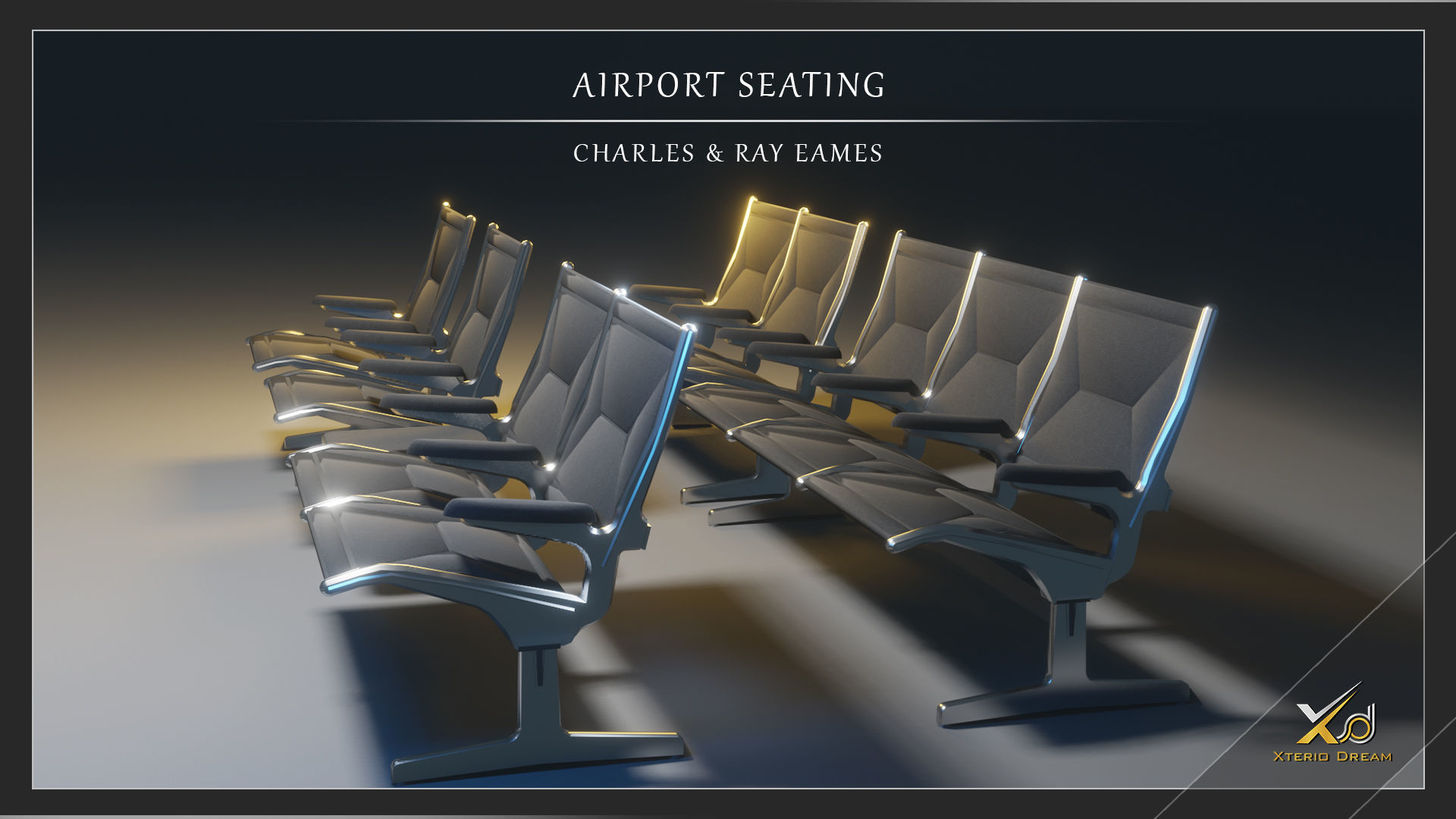 Airport Seatings Chairs - 004 3D model_2