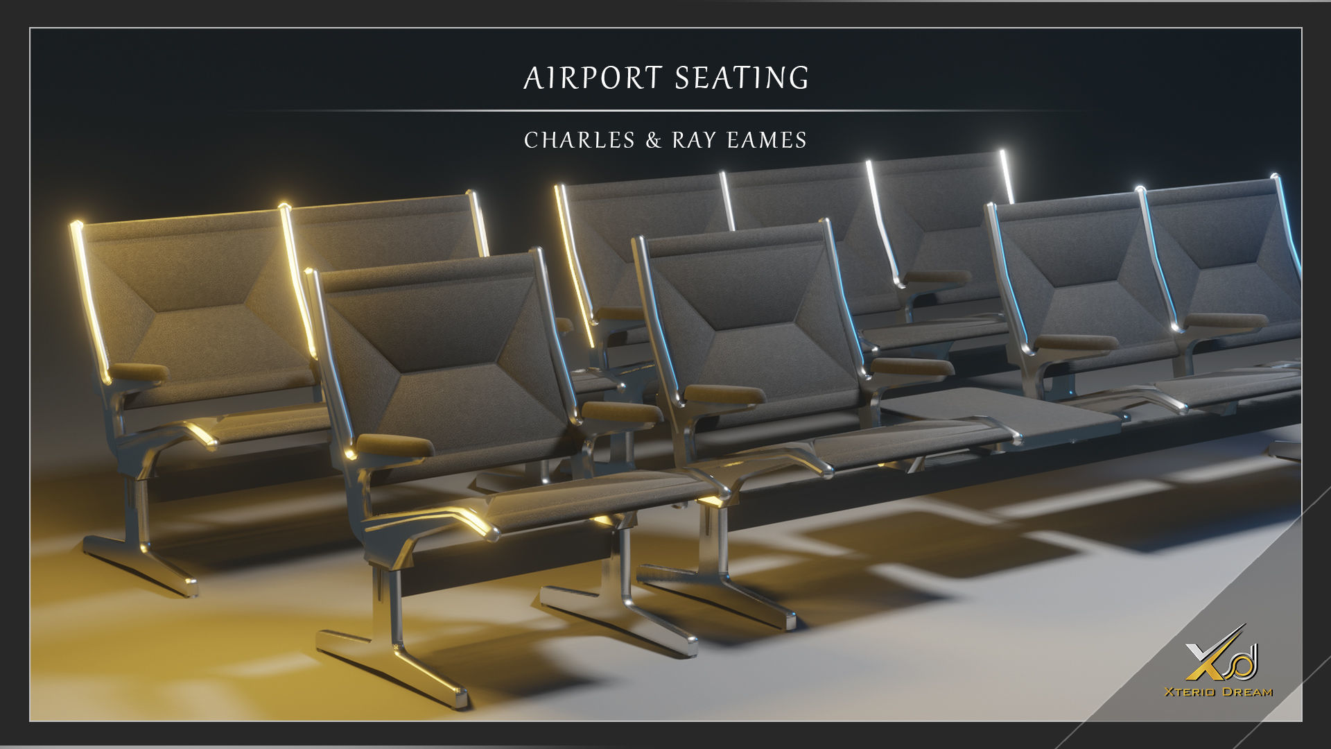 Airport Seatings Chairs - 004 3D model_4