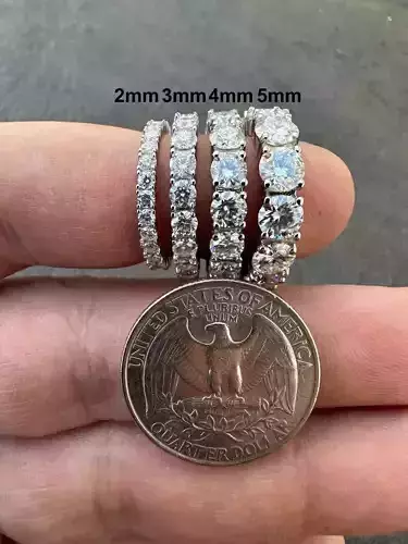 Full Eternity Wedding Band with Gem Variations of 2mm to 5mm