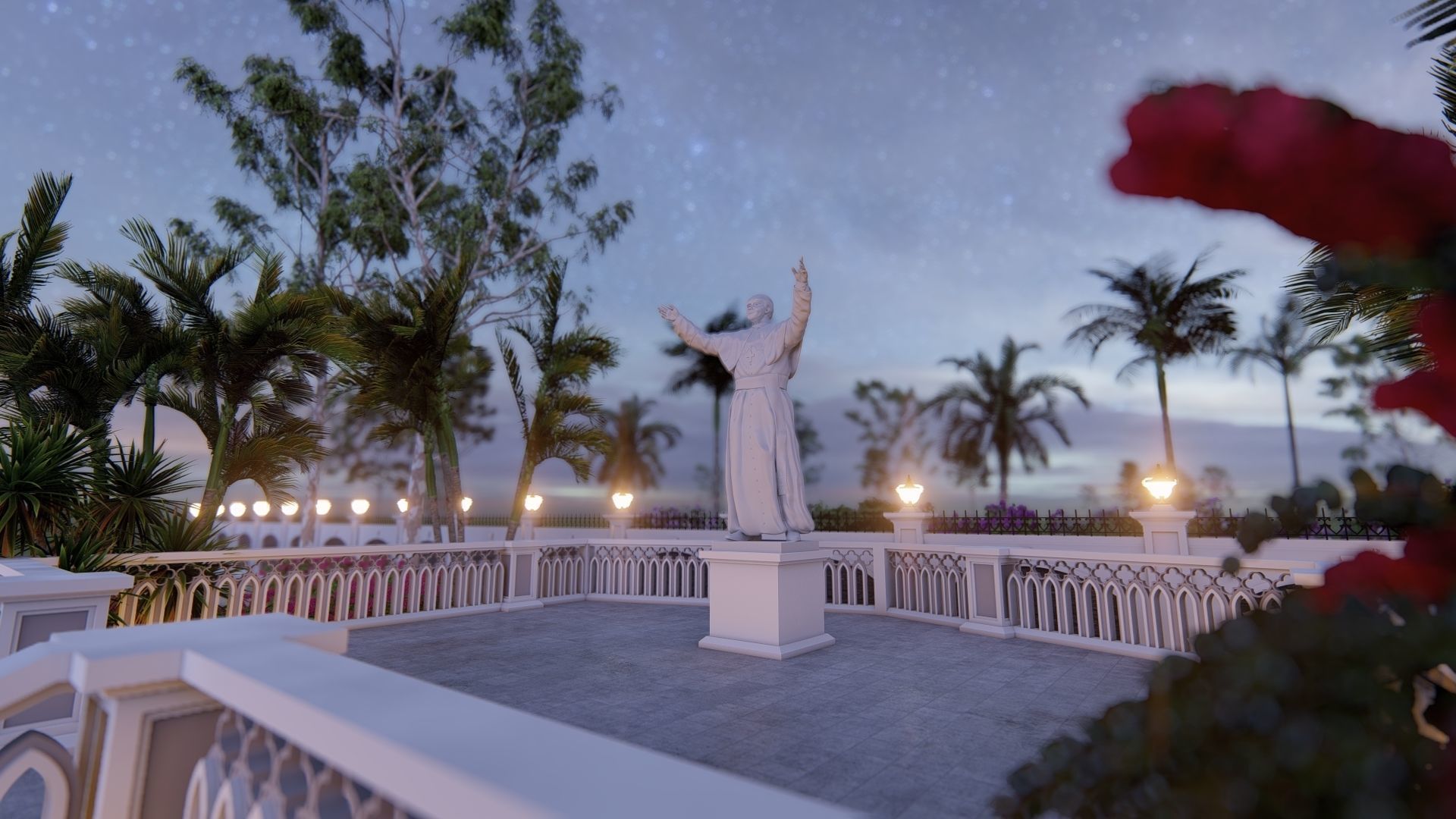 Statue of Saint Pope John Paul 2 3D model_8