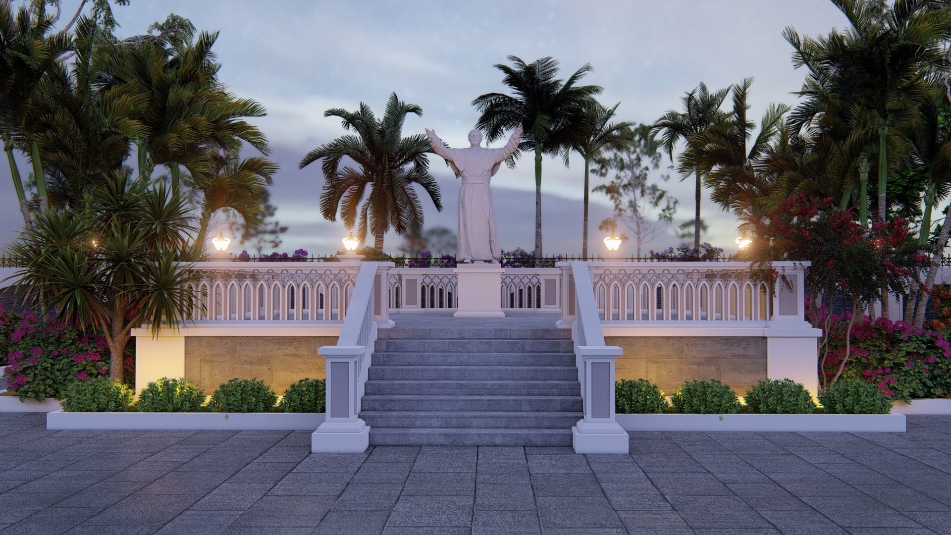 Statue of Saint Pope John Paul 2 3D model_6