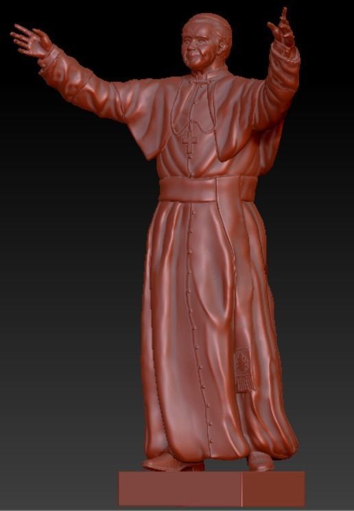 Statue of Saint Pope John Paul 2 3D model_4