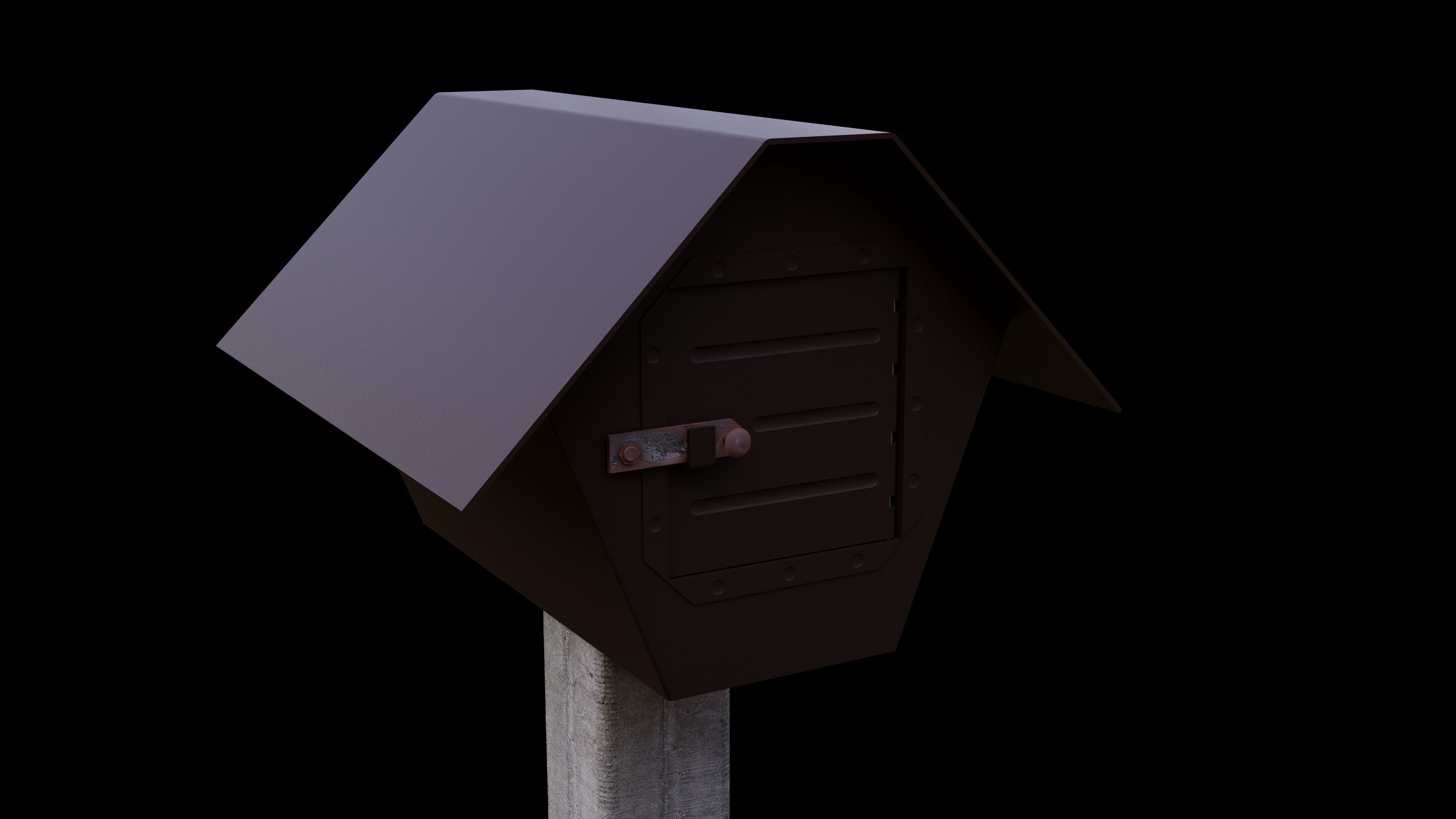 Old Metal Mailbox 3D model_1