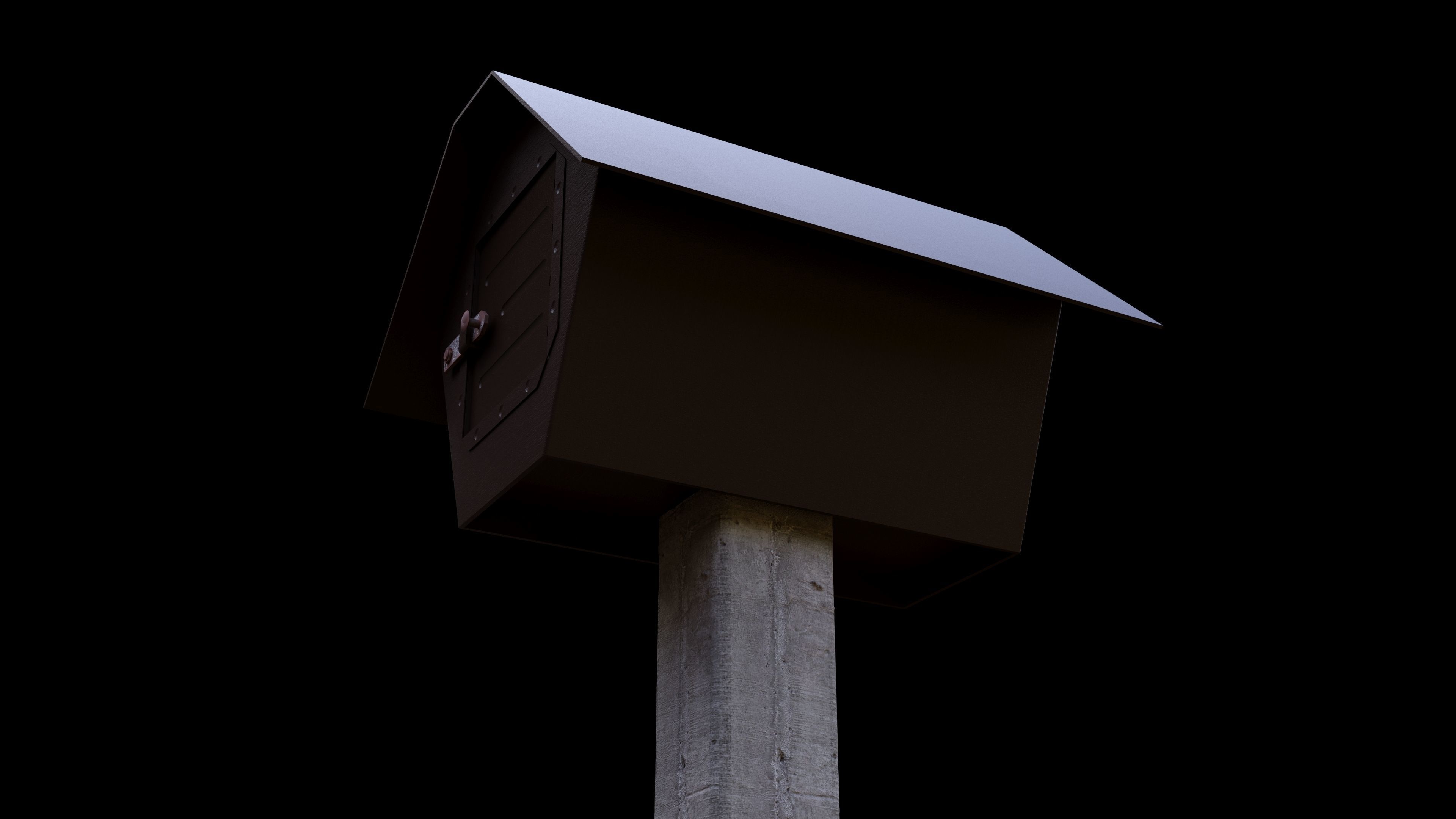 Old Metal Mailbox 3D model_3