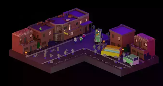 Zombie shootout lowpoly