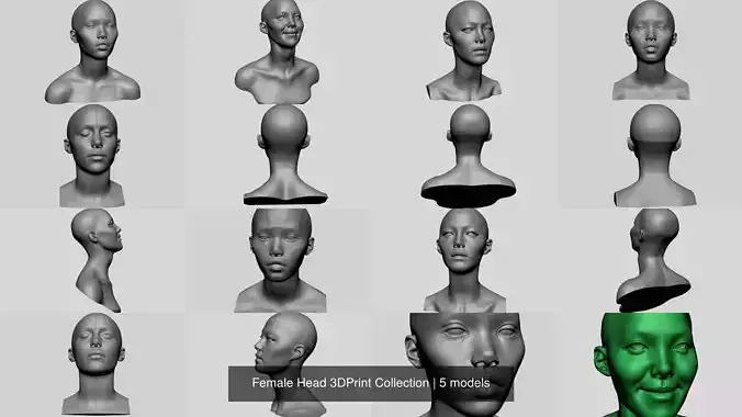 Female Head 3DPrint Collection 