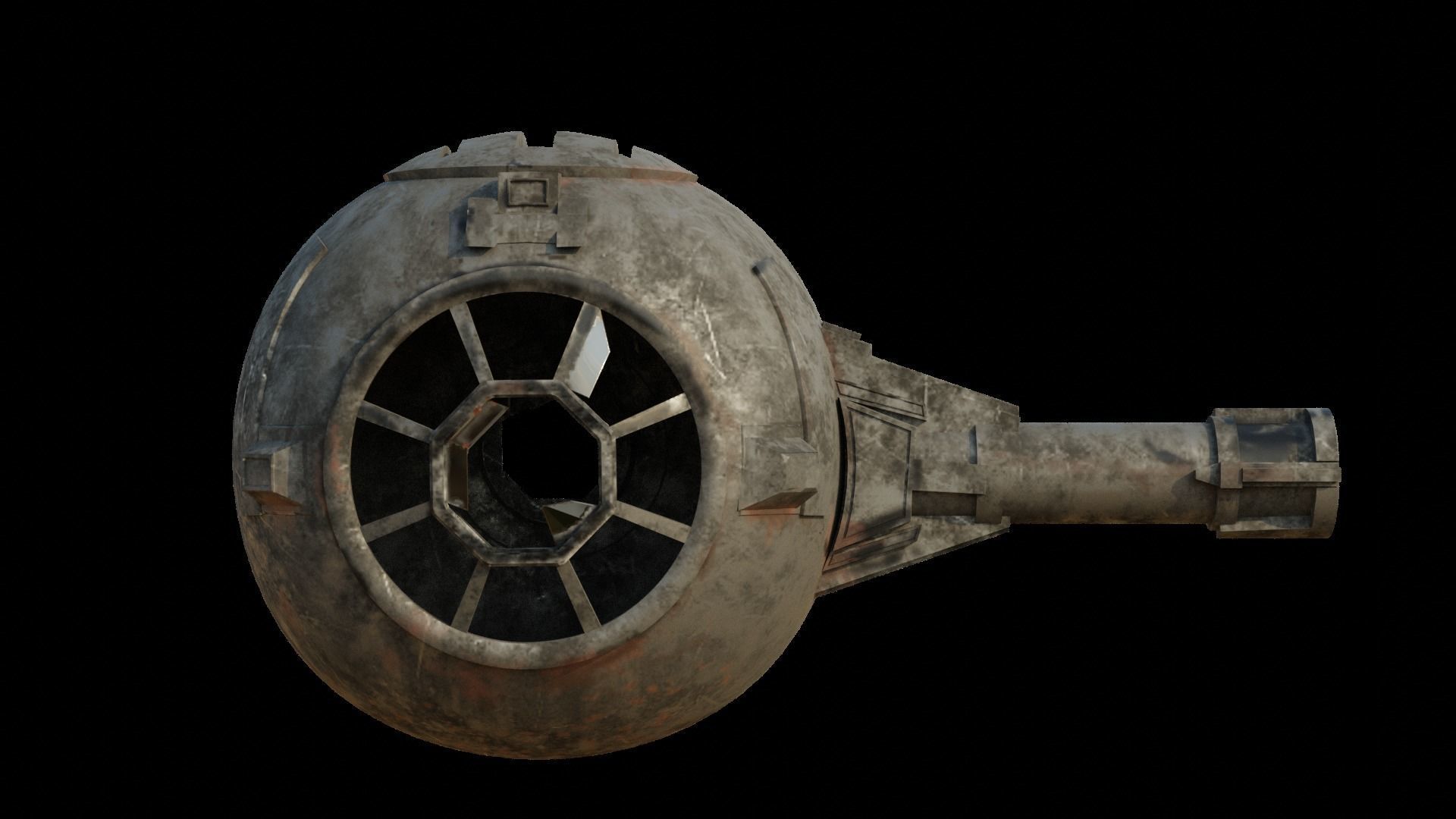 Tie Fighter Wreckage Low-poly 3D model_2