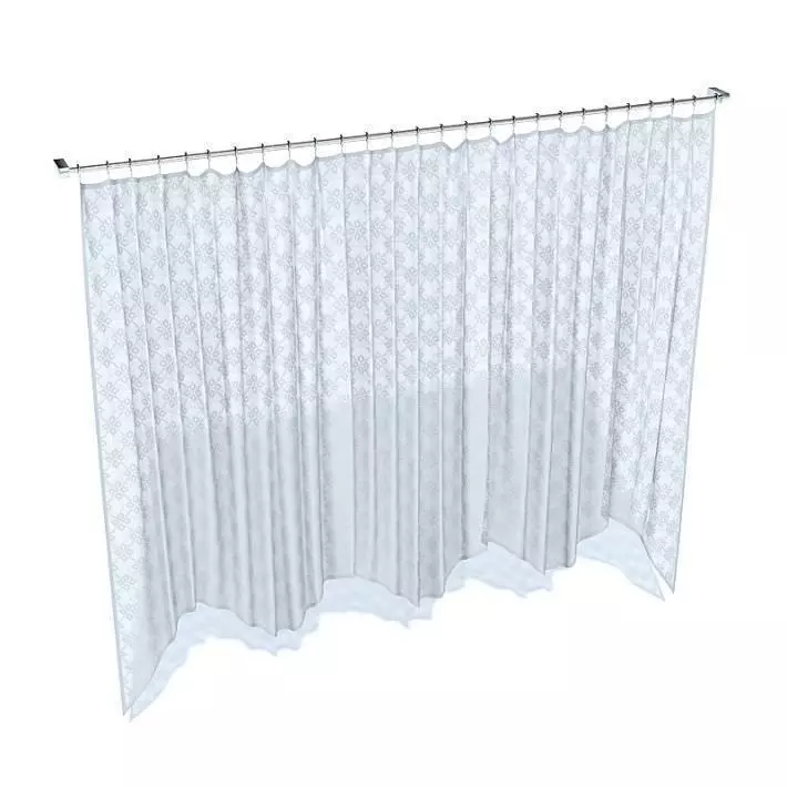 White Curtains 3D model_0