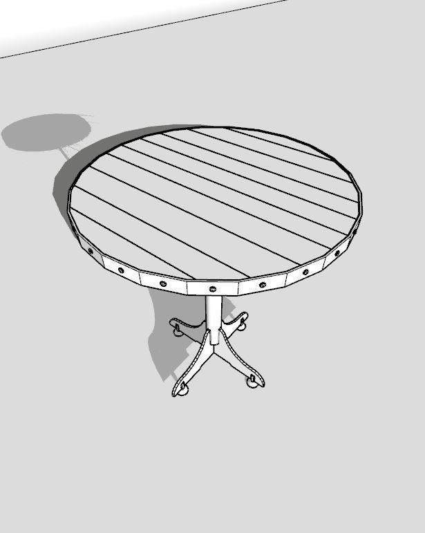 Industrial Round Bar Table 3D model_3