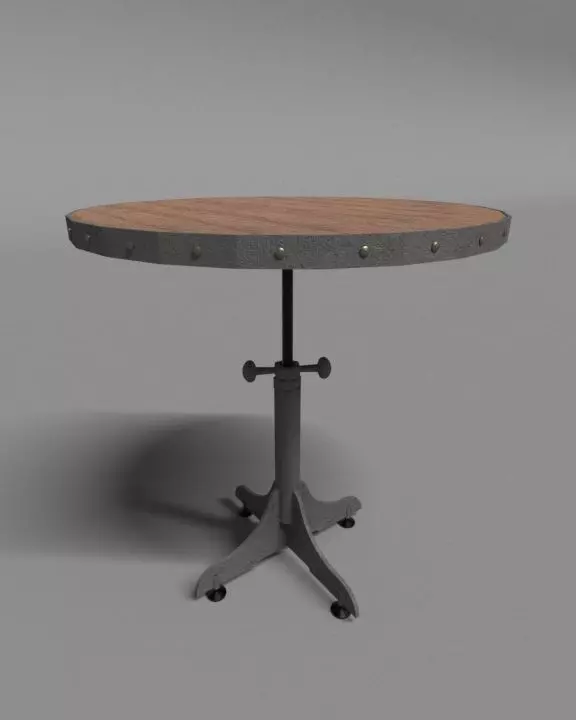 Industrial Round Bar Table 3D model_0