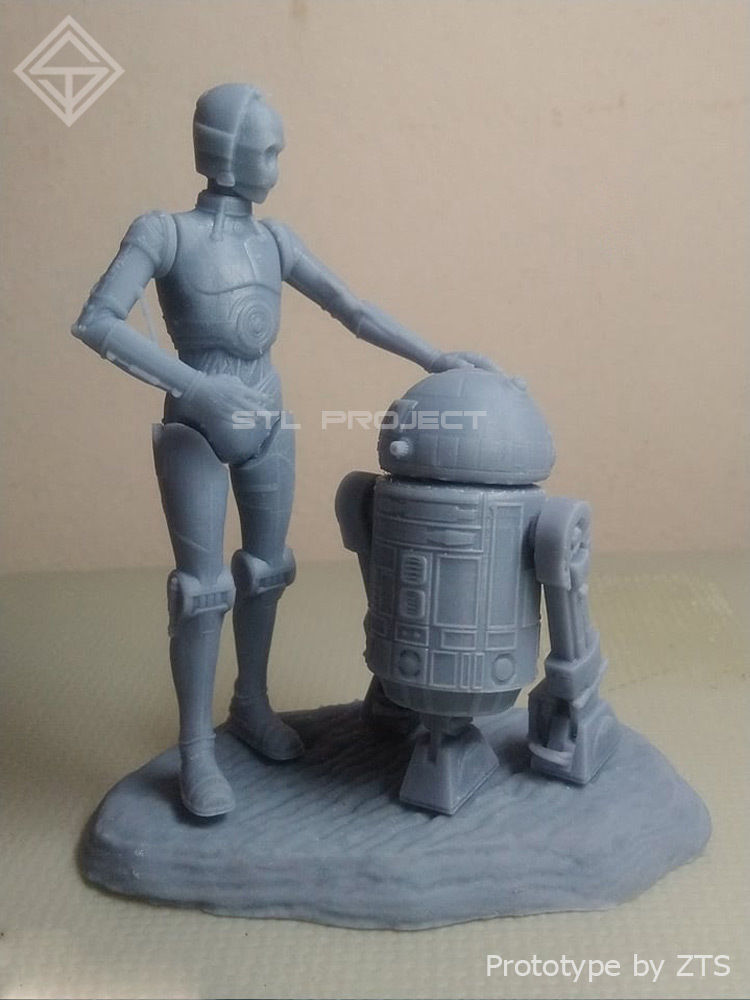 Protocol droid and Astromech droid 3D print model_9