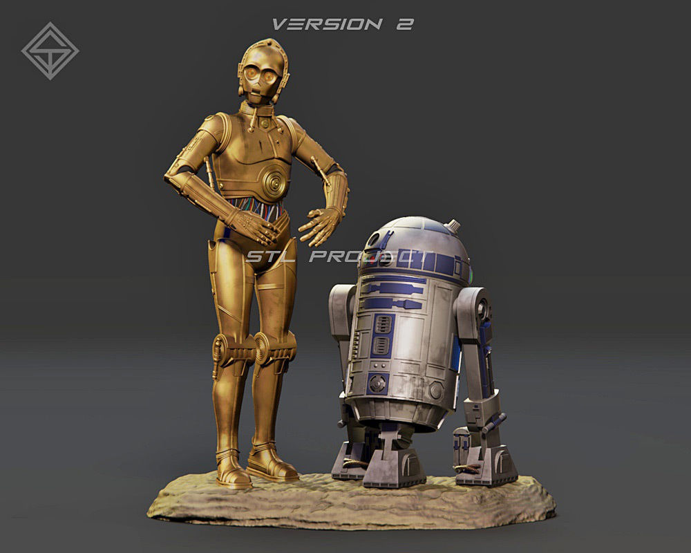Protocol droid and Astromech droid 3D print model_4