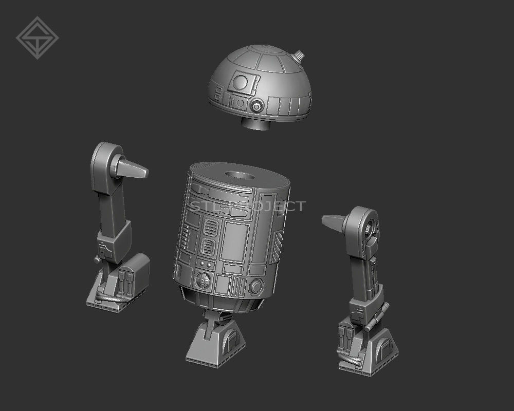 Protocol droid and Astromech droid 3D print model_12