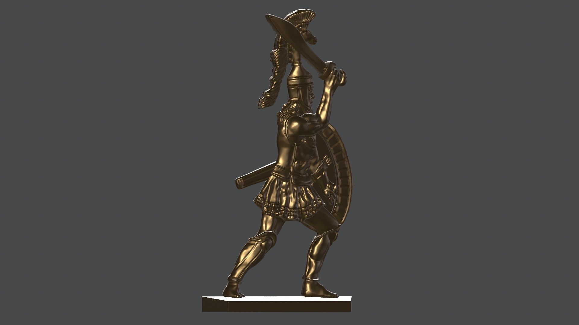 greek hoplite with sword 11 3D print model_4