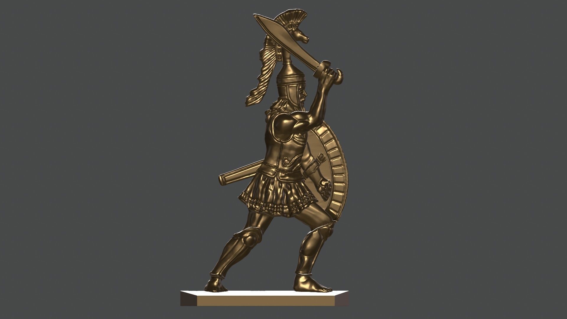 greek hoplite with sword 11 3D print model_2