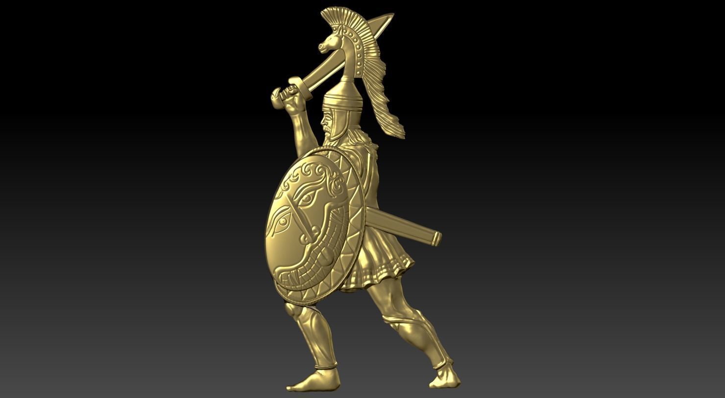 greek hoplite with sword 11 3D print model_29