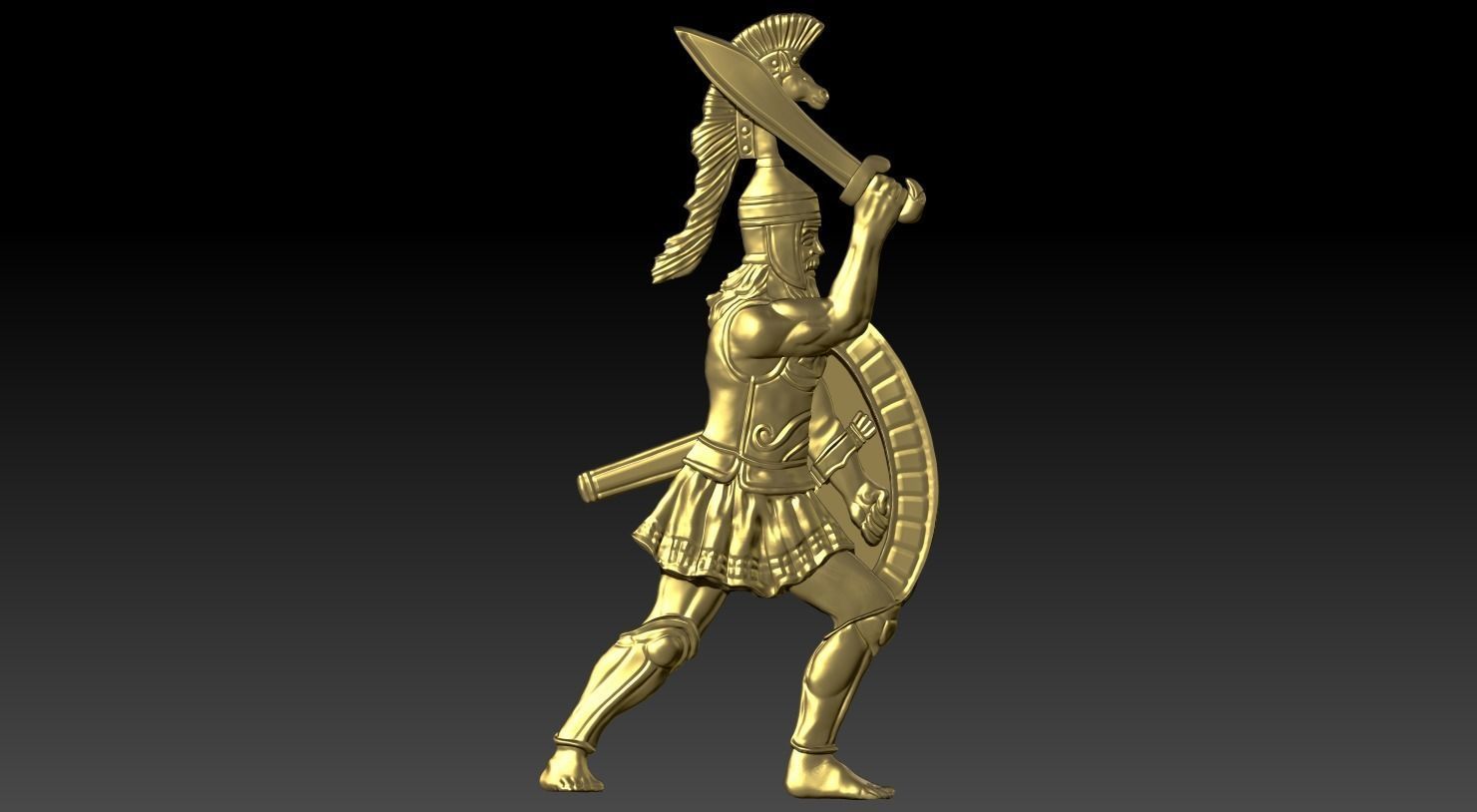 greek hoplite with sword 11 3D print model_30