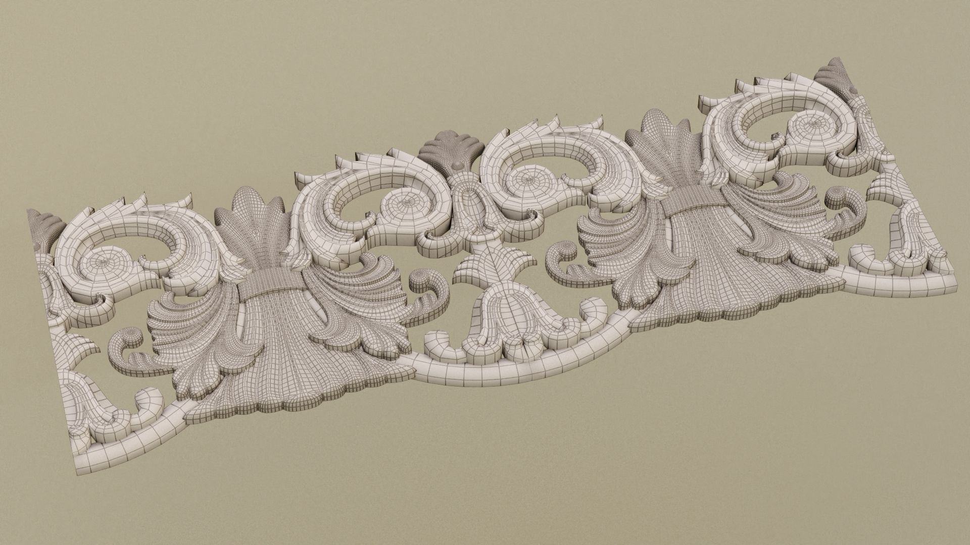 Molding decor 3d model  Low-poly 3D model_5