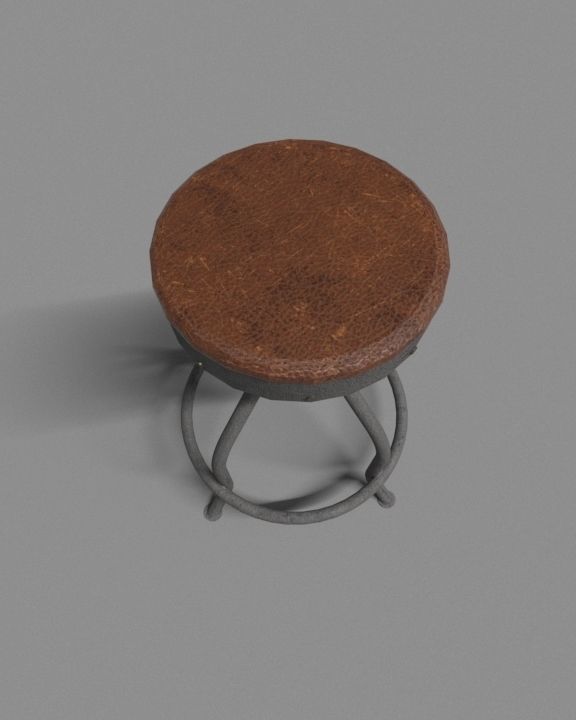 Industrial Bar Chair 3D model_2