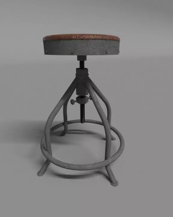 Industrial Bar Chair 3D model_0