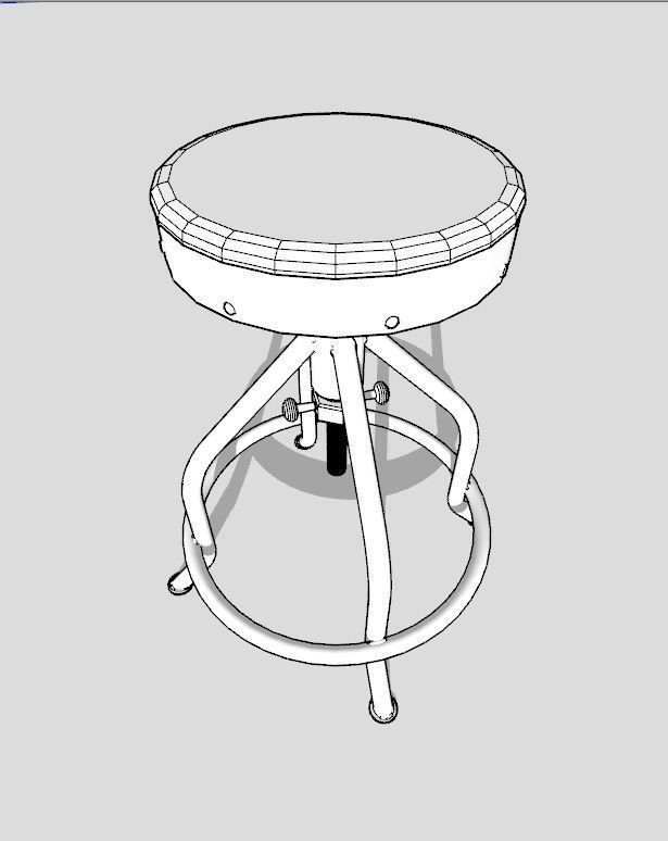 Industrial Bar Chair 3D model_3