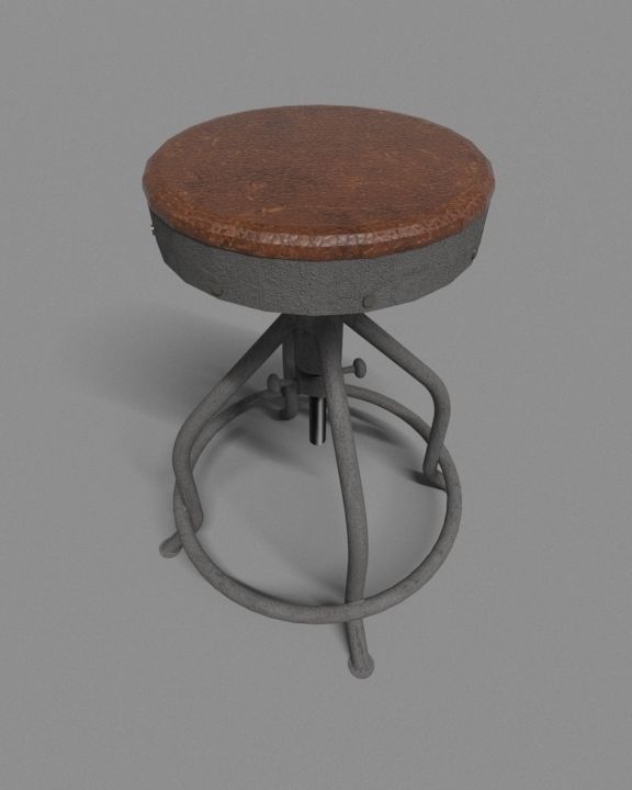 Industrial Bar Chair 3D model_1