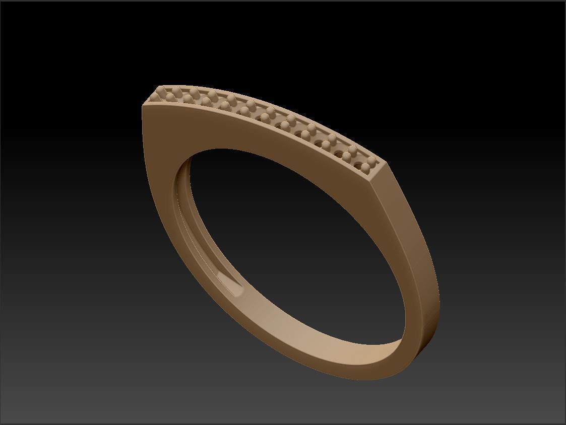 Gold ring line 3D print model_7