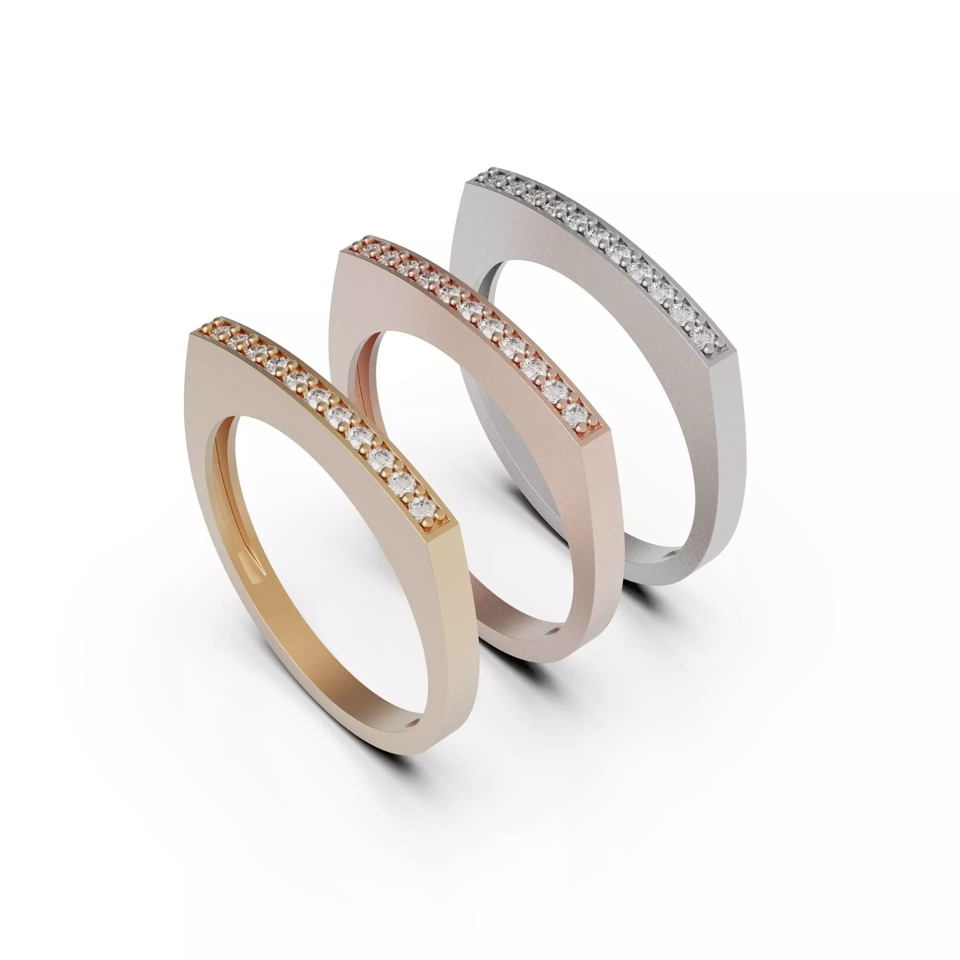 Gold ring line 3D print model_0