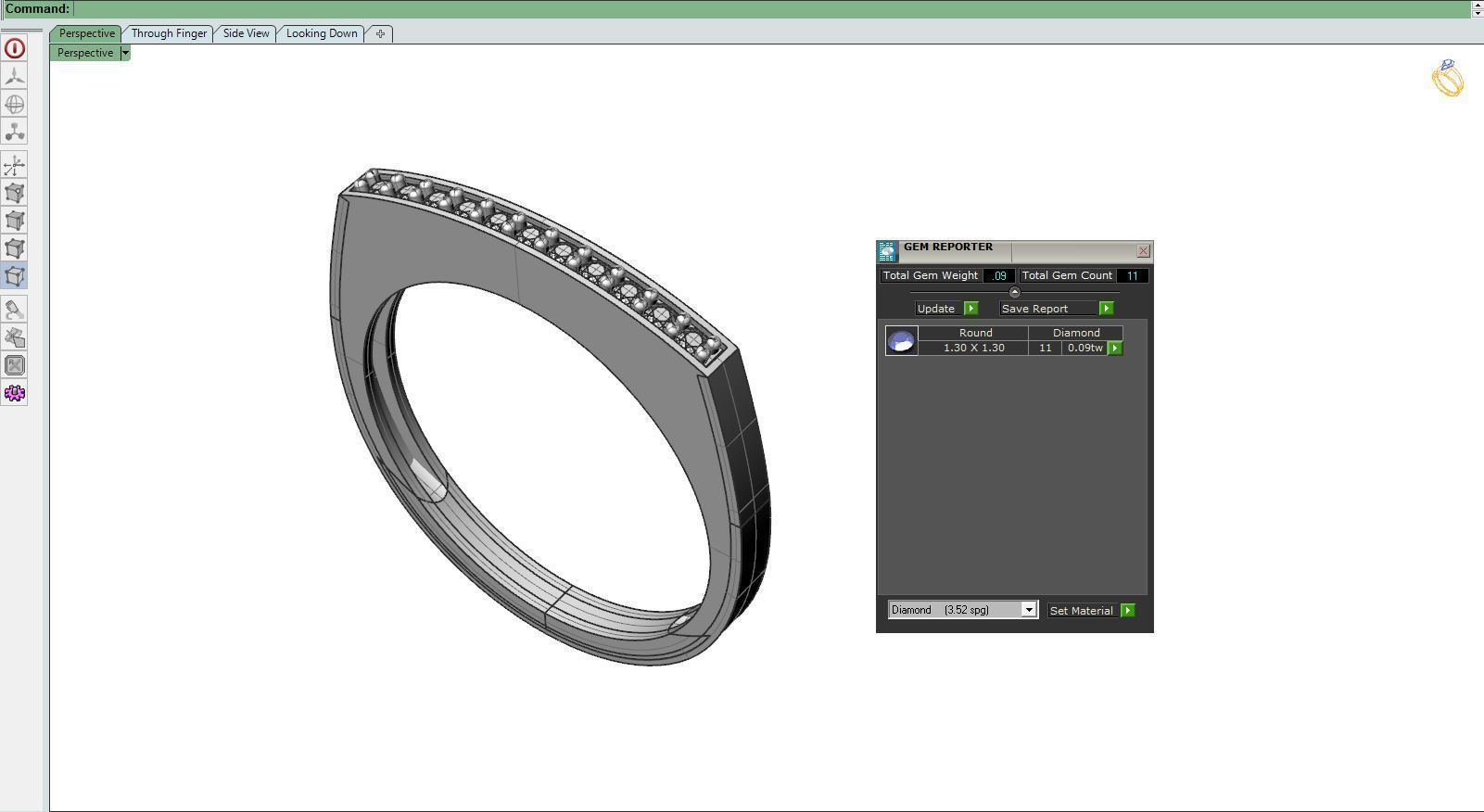 Gold ring line 3D print model_12