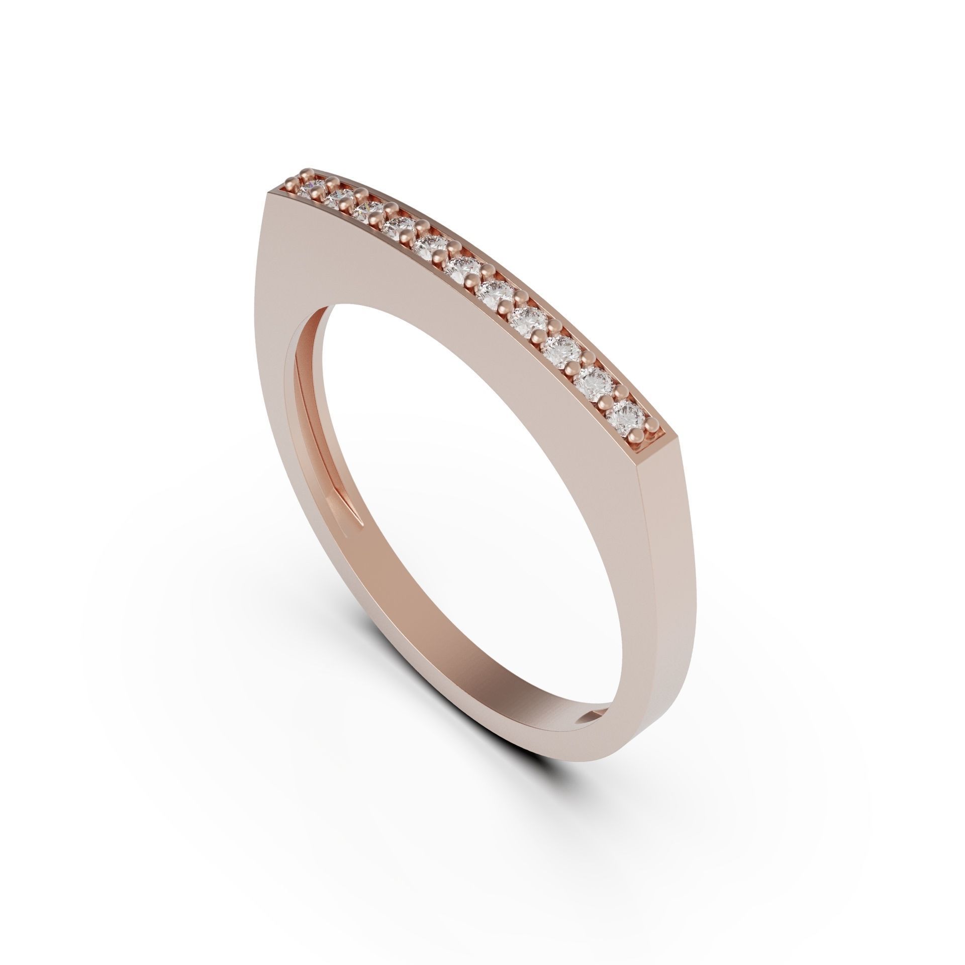 Gold ring line 3D print model_5
